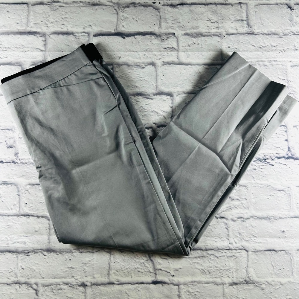 Liz Claiborne Emma Grey Straight Leg Dress Pants Womens 10 Elastic Back KS-YY28